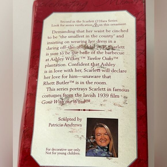 Hallmark Gone with the Wind Scarlett O'Hara Ornament vintage 1998 New - Picture 2 of 4